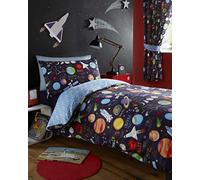 Pianeti Stars Set Copripiumino Singolo Spazio Letto Cameretta Bambini 2-in-1