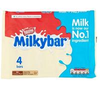 Kidzbuzz - Confezione multipla di 3 barrette di cioccolato bianco Milkybar, 25 g, confezione da 4 deliziose specialità per Pasqua, gustose e tortuose, regalo di Natale, compleanno, Pasqua