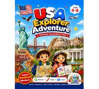 Kidzoon USA Explorer Adventure: Premium Interactive Coloring Book for Kids