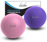 Kieba - Set di 2 palline da massaggio Lacrosse per il rilascio miofasciale, terapia trigger, nodi muscolari e terapia yoga, colore: rosa e viola