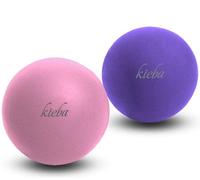 Kieba Set di 2 palline da massaggio per rilassamento miofasciale, terapia dei trigger point, nodi muscolari e yoga, set di 2 palline rigide (rosa e viola)