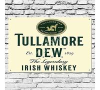 KIEJAW Tullamore Dew Irish Whisky Established Vintage Decorazione da parete Targa in metallo latta Targa in metallo 20,3 x 30,5 cm A616