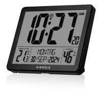 Kienzle Sveglia digitale XXL radiocontrollata con grande display | Temperatura e umidità interne, due allarmi, snooze da 5 a 60 min, segnale DCF, luce automatica, giorni configurabili