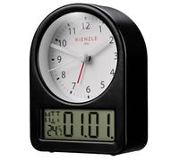 Kienzle Sveglia retrò con quadrante analogico, display digitale per data e temperatura, cassa in metallo, retroilluminazione, funzionamento a batteria