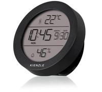 Kienzle Termoigrometro digitale con orologio, data, giorno della settimana, magnete, supporto da parete, clima interno