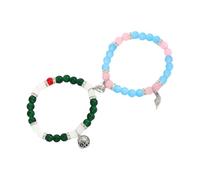 KieTeiiK 2Pieces Set Perline Bracciali Eleganti Amicizia Bracciali Texture Vetro Per Coppie Con Perline Fascino Anime Trendy