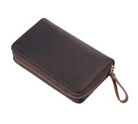 KieTeiiK Astuccio per matite in pelle bovina con particelle aggiuntive, per scrittori e studenti, evidenziando la texture del cavallo selvatico permanente, astuccio in pelle trasportabile per penne da