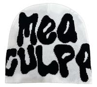 KieTeiiK Berretto a maglia con scritta “Mea Culpa”, da donna e uomo, largo, stile Y2K, 41