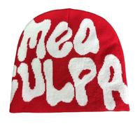 KieTeiiK Berretto con stampa di lettere MEA Y2K, berretto lavorato a maglia per donna e uomo, berretti morbidi e berretti in maglia unisex, Rosso 5