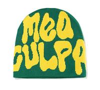 KieTeiiK Berretto con stampa di lettere MEA Y2K, berretto lavorato a maglia per donna e uomo, berretti morbidi e berretti in maglia unisex, Verde giallo, 41