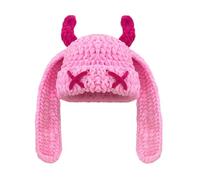KieTeiiK Cappello invernale elastico con corno da diavolo morbido anime cosplay copricapo per uso quotidiano festival di Halloween adulti ragazze cappello lungo orecchio per abbigliamento invernale