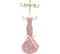 KieTeiiK Elegante Tessuto Metallo a Forma di Umano Gioielli Display Stand per Orecchini Anelli Amuleti Compatto Robusto Home Store Organizzatori Panno e Metallo Orecchino Albero