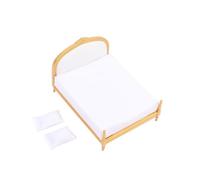 KieTeiiK Modella in Tessuto Dorato Realistico Modella Camera da Letto A Doppio 1:12 Mobili in Miniatura Mobili Premium Bambole Bambole Accessori