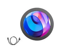 KieTeiiK Monitor secondario USB rotondo da 2,8 pollici per PC con analisi dello spettro musicale Custodia in metallo Schermo secondario USB