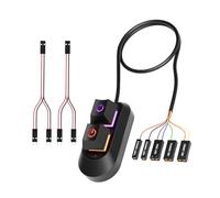 KieTeiiK PC e pulsante di accensione con interruttori meccanici retroilluminati, cavo splitter per configurazione multi-sistema controller pulsante di riavvio del computer