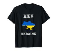 Kiev Ucraina Vintage Bandiera Ucraina Mappa Design Maglietta
