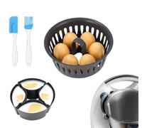 Kievano Cuociuova 2 in 1 per Bimby TM6 TM5 TM31, Accessori Bimby per Uova in Camicia e Uova Sode, Inserto Cestello in PP Alimentare con Spatola e Pennello, Senza BPA
