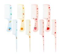 Kifmurase Set di 8 pettini per capelli, piccoli pettini per bambini, coda di topo, pettini rosa fragola, spazzola per capelli in plastica, per ragazze, capelli lunghi e ricci