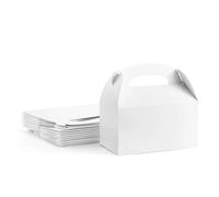 KIFSDLF 10 scatole Grandi a Timpano, Regalo Bianche con Manici, for Dolci, for Snack, for Il Pranzo in Carta, da asporto for Feste di Matrimonio