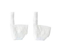 KIFSDLF 2 paia di lacci for scarpe elastici for da donna larghe for tacchi alti cinturino in pizzo con distintivo anti-goccia(White)