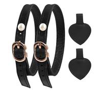 KIFSDLF 2 paia di perle scarpe con tacco alto fascia lacci anti-allentamento cinturini anti-goccia cintura regolabile cinture fisse(Matte black)