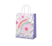 KIFSDLF 5 Pezzi di Sacchetti Carta Kraft, Borsa for Le Vacanze estive, for bomboniere for Feste Compleanno, Regalo Portatile, for Pittura a Olio 3D(Color 02)