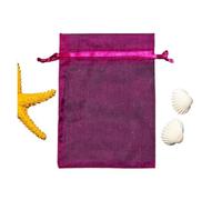 KIFSDLF 50 Pezzi di Tulle Trasparente for Feste, Sacchetti da Matrimonio disegnabili, Regalo, Gioiello, Caramelle, Elemento Garza, Sacchetto, Organza 7 * 9 cm(Rose Red)