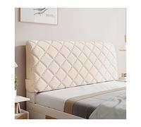 KIFSDLF All-inclusive Soft Smooth Head Cover Grid Velvet Headboard Solid Color Bed Back Protector(Beige,W190 x H70cm I)