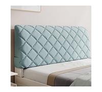 KIFSDLF All-inclusive Soft Smooth Head Cover Grid Velvet Headboard Solid Color Bed Back Protector(Light green,W100 x H70cm A)