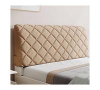 KIFSDLF All-inclusive Soft Smooth Head Cover Grid Velvet Headboard Solid Color Bed Back Protector(Light brown,W100 x H70cm A)