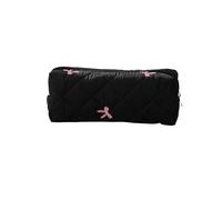 KIFSDLF Bow Ribbon Pencil Case Back To School Girls Large Capacity Pencilcase Trousses Cute Stationery Pouch per studenti, adulti(Black)