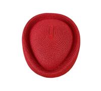 KIFSDLF Cappello a goccia fatto a mano da hostess uniforme, assistente di volo della compagnia aerea, berretto paglia estivo con portapillole vintage(Red)