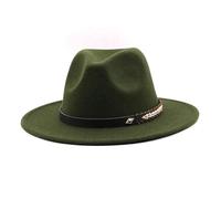 KIFSDLF Cappello da donna uomo Panama Jazz a tesa larga con protezione solare a cilindro classico unisex alla moda for matrimoni per Derby, per matrimoni, feste(Green,59-60cm)