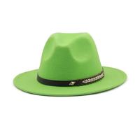 KIFSDLF Cappello da donna uomo Panama Jazz a tesa larga con protezione solare a cilindro classico unisex alla moda for matrimoni per Derby, per matrimoni, feste(Fruit Green,56-58cm)