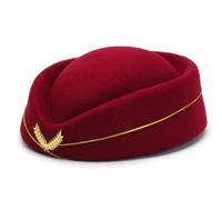 KIFSDLF Cappello da hostess for assistente di volo, cappello for costume, cosplay, performance musicale(Wine red)