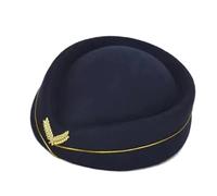 KIFSDLF Cappello da hostess for assistente di volo, cappello for costume, cosplay, performance musicale(Dark blue)