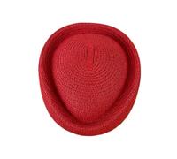 KIFSDLF Cappello estivo a goccia in paglia da donna, berretto hostess, assistente di volo della compagnia aerea, uniforme vintage fatta a mano(Red)