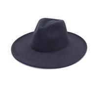KIFSDLF Cappello Fedora in feltro Trilby vintage da donna in tinta unita a tesa larga 9,5 cm con berretti jazz eleganti uomo in autunno inverno per Derby, per matrimoni, feste(Dark grey)