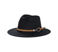 KIFSDLF Cappello Fedora in lana da uomo autunno inverno berretto jazz a tesa larga imitazione donna feltro chiesa per Derby, per matrimoni, feste(Color1)
