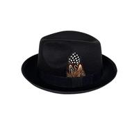 KIFSDLF Cappello Fedora in lana stile vintage con accento di piume e tesa corta for uomo Elegante berretto da jazz for l'uso quotidiano il palcoscenico per Derby, per matrimoni, feste