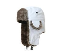 KIFSDLF Cappello invernale da uomo Colbacco cacciatore Trooper Ear Flap Cap Paraorecchie per Ciclismo, Sci, Snowboard, Campeggio(WHITE)