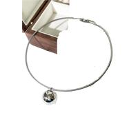 KIFSDLF Collana con ciondolo globulare in perla imitazione semplice for donna in acciaio inossidabile placcato oro resistente alla luce perle finte per matrimoni, feste, damigelle d'onor(Silver)