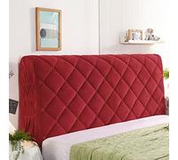 KIFSDLF Copriletti for testata del letto Testata Scozzese Soffice copriletto scozzese Testiere Coprimaterasso Lenzuolo con angoli elastici(Red,W160 x H65cm)