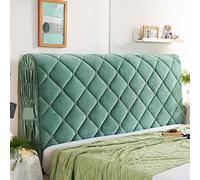 KIFSDLF Copriletti for testata del letto Testata Scozzese Soffice copriletto scozzese Testiere Coprimaterasso Lenzuolo con angoli elastici(Green,W150 x H65cm)