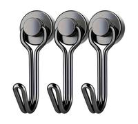 KIFSDLF Ganci magnetici al neodimio resistenti da 20 pezzi, ganci extra forti in terre rare for soluzioni di stoccaggio in casa, ufficio, cucina e garage(3Pcs-D16-Black)