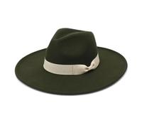 KIFSDLF Jazz Panama 9,5 cm Cappello Fedora a tesa larga Autunno Donna Festa Matrimonio a cilindro Uomo in feltro per Derby, per matrimoni, feste(Green)