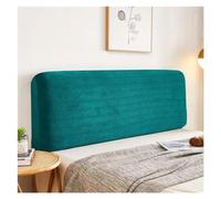 KIFSDLF Plaid on Bedhead Cover Bed Head Protective Fitted Sheet Headboard Quilted Cotton Pad Elastic Bedding Set(Emerald green,W220 x H60cm)