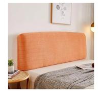 KIFSDLF Plaid on Bedhead Cover Bed Head Protective Fitted Sheet Headboard Quilted Cotton Pad Elastic Bedding Set(Orange,W150 x H60cm)