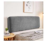 KIFSDLF Plaid on Bedhead Cover Bed Head Protective Fitted Sheet Headboard Quilted Cotton Pad Elastic Bedding Set(Light grey,W120 x H60cm)