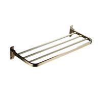 KIFSDLF Portasciugamani pieghevole singolo da bagno in oro, accessori in acciaio inox, mensola for doccia, portasciugamani parete(60cm Gold)
